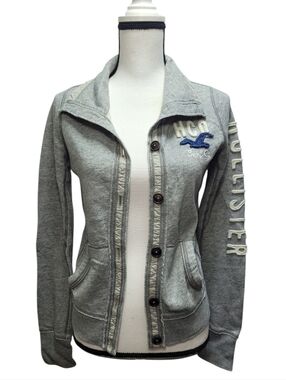 Y2K Hollister Button Up Fleece Sweater Jacket